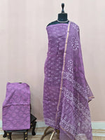 Graceful Lavender Kota Dress Material 