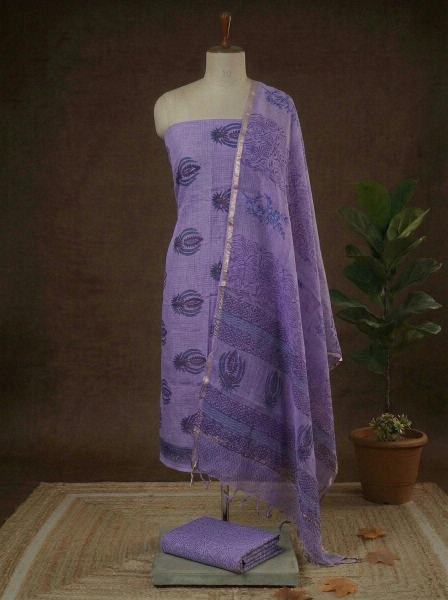 Light Lavender Kota Dress Material