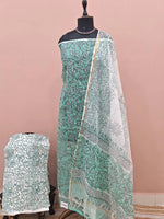 Sea Green Kota Dress Material 