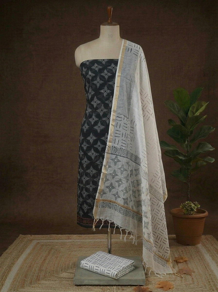 Black Kota Dress Material 