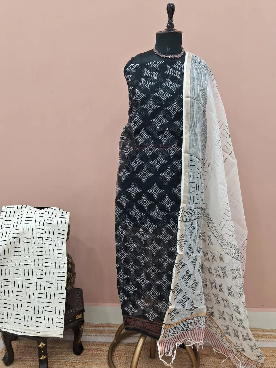 Black Kota Dress Material 