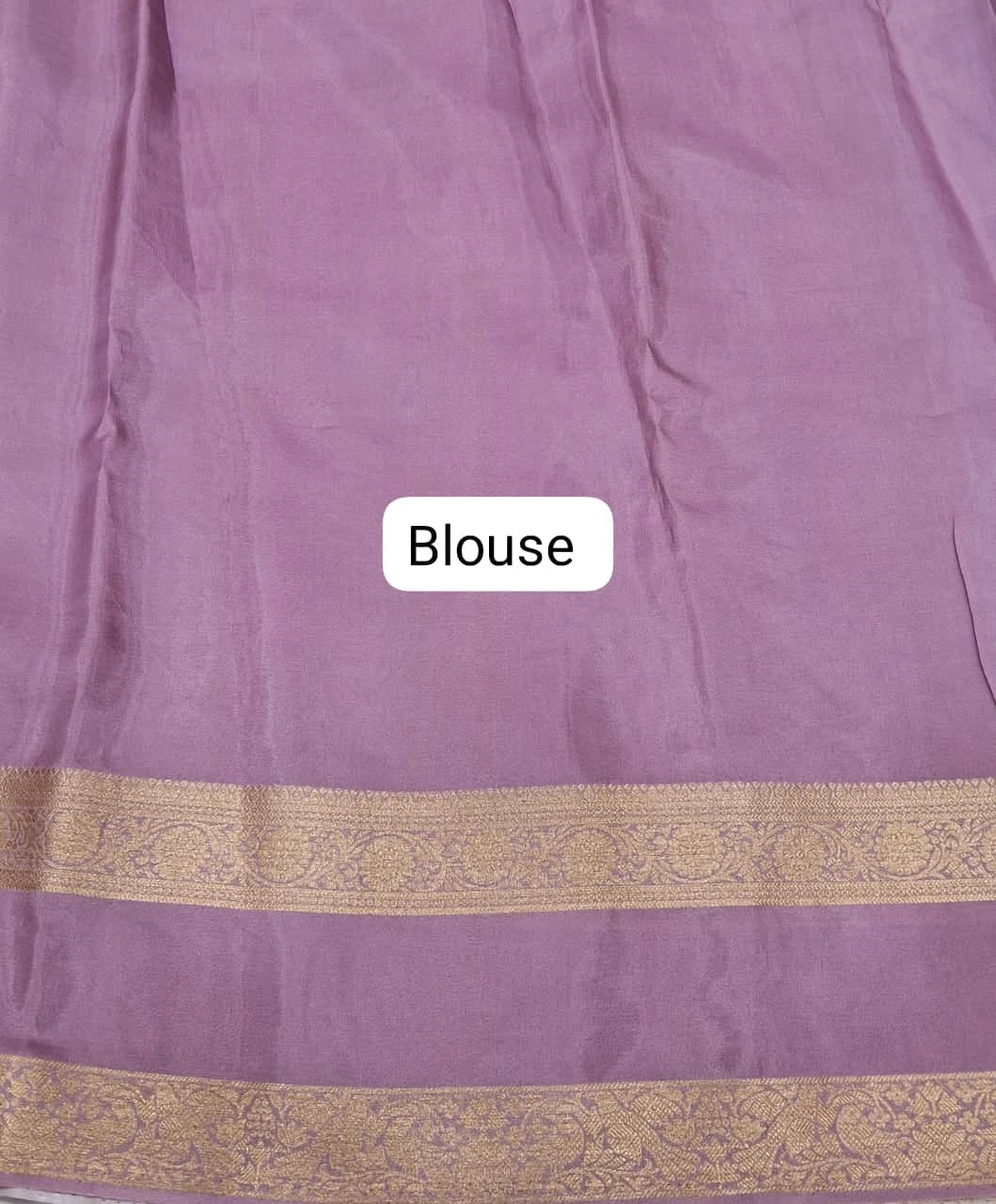 Aqua Blue Pure Mysore Crepe Silk Saree Blouse