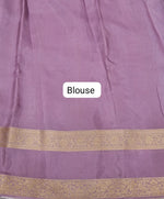 Aqua Blue Pure Mysore Crepe Silk Saree Blouse