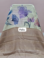 Off-White Pure Mysore Crepe Silk Saree pallu