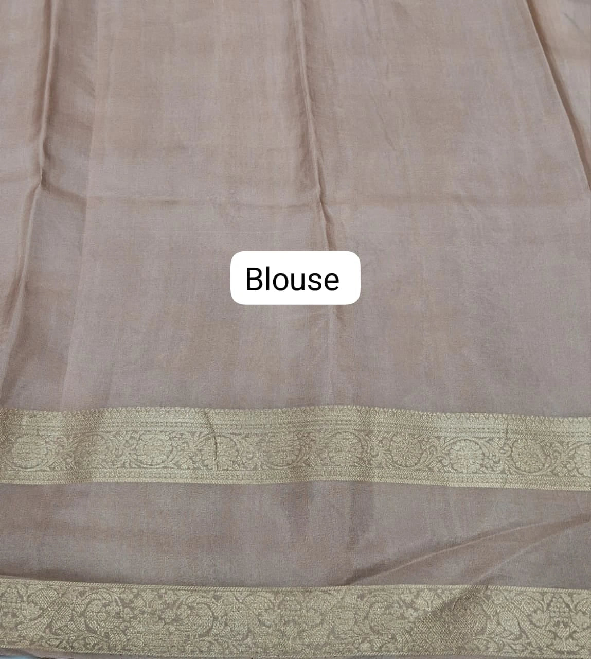 Off-White Pure Mysore Crepe Silk Saree blouse