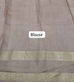Off-White Pure Mysore Crepe Silk Saree blouse