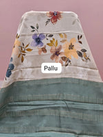 Sea Green Pure Mysore Crepe Silk Saree Pallu