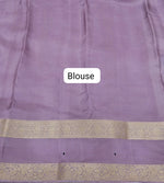Mint Green Pure Mysore Crepe Silk Saree Blouse
