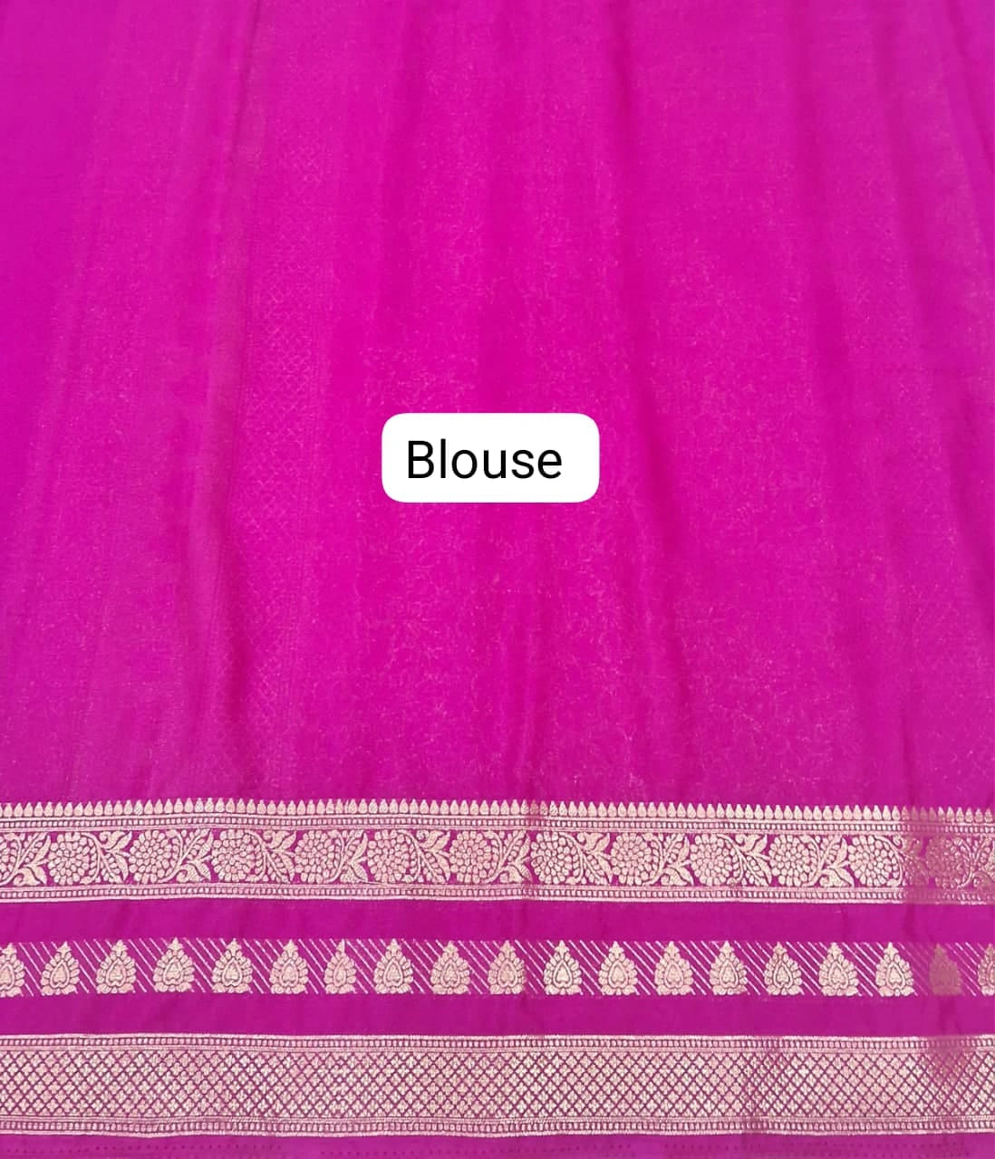 Navy Blue Pure Mysore Crepe Silk Saree Blouse