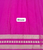 Navy Blue Pure Mysore Crepe Silk Saree Blouse