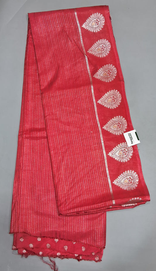 Red Russian Silk Saree
