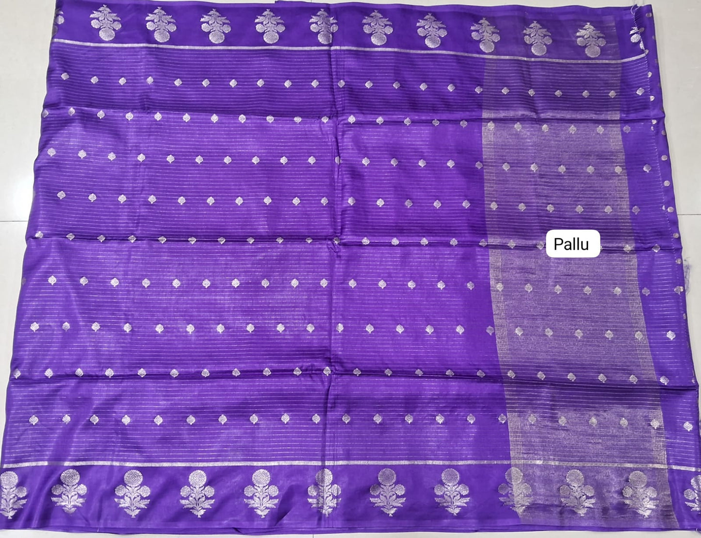 Lavender Russian Silk Saree pallu