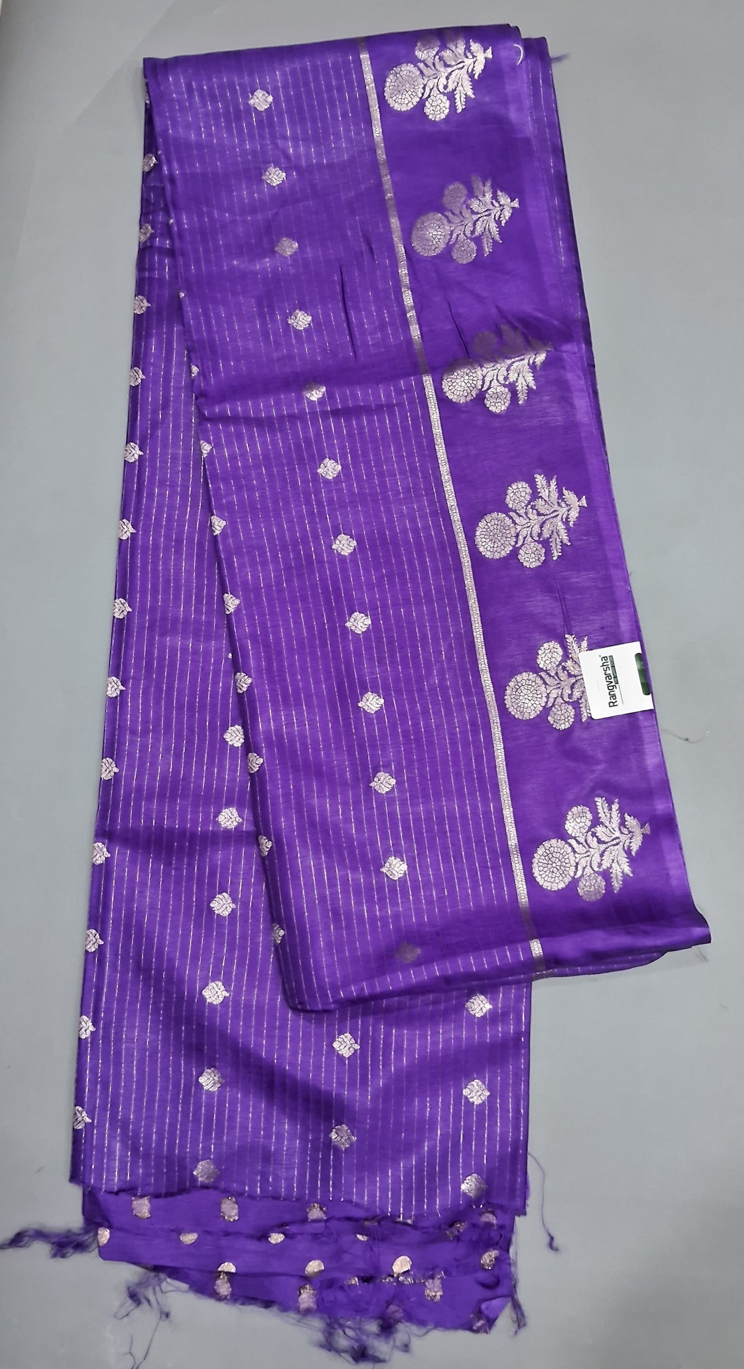 Lavender Russian Silk Saree