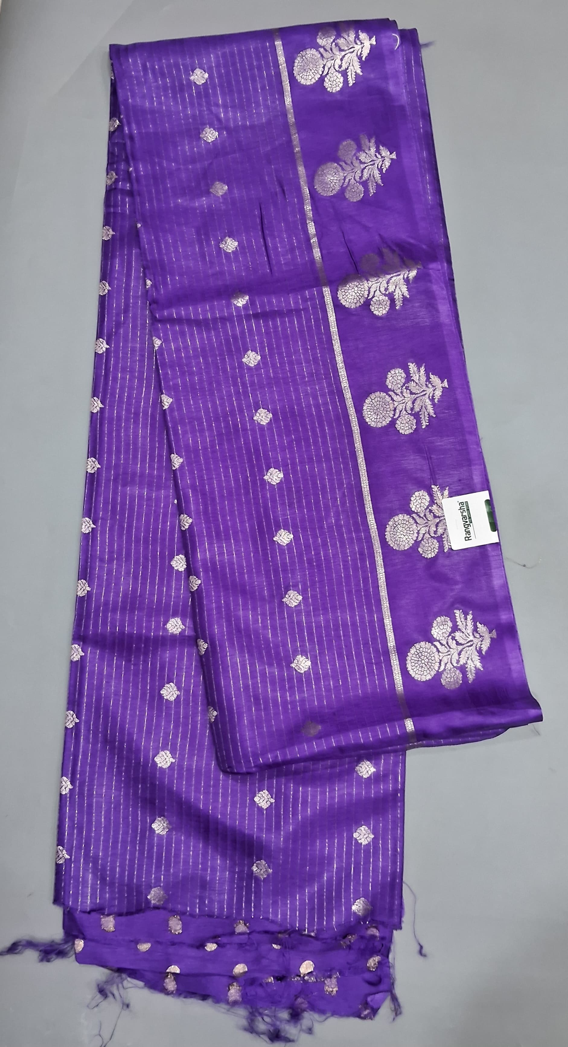 Lavender Russian Silk Saree