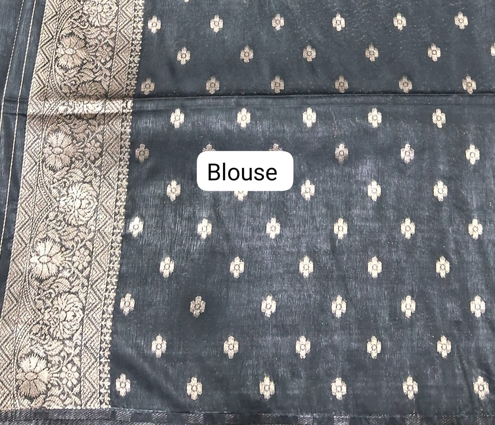 Black Russian Silk Saree blouse