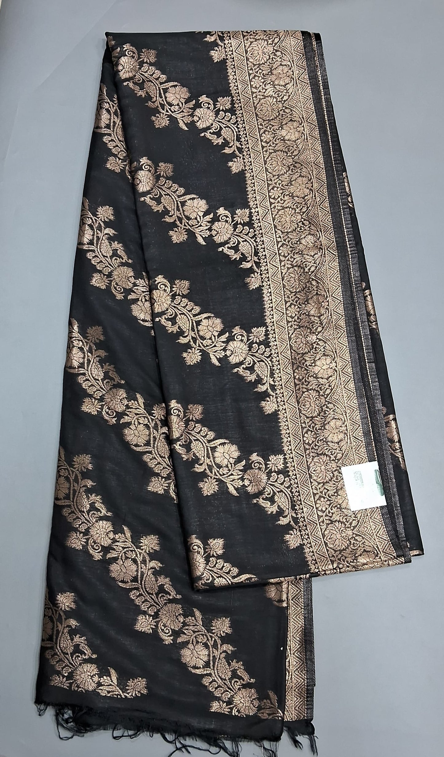 Black Russian Silk Saree