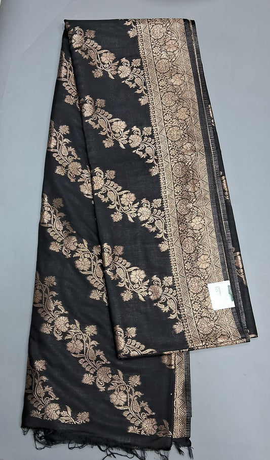 Black Russian Silk Saree
