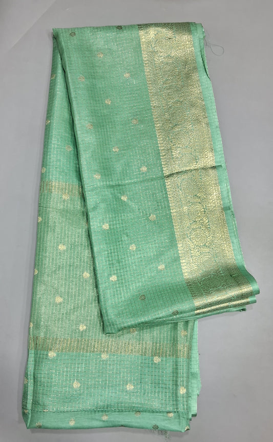 Mint Green Russian Silk Saree