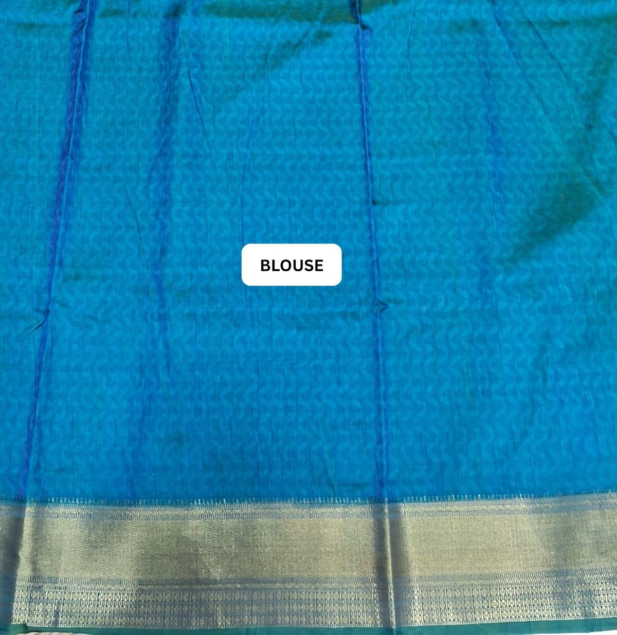 Traditional Green Semi Silk Saree blouse