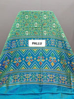Traditional Green Semi Silk Saree pallu