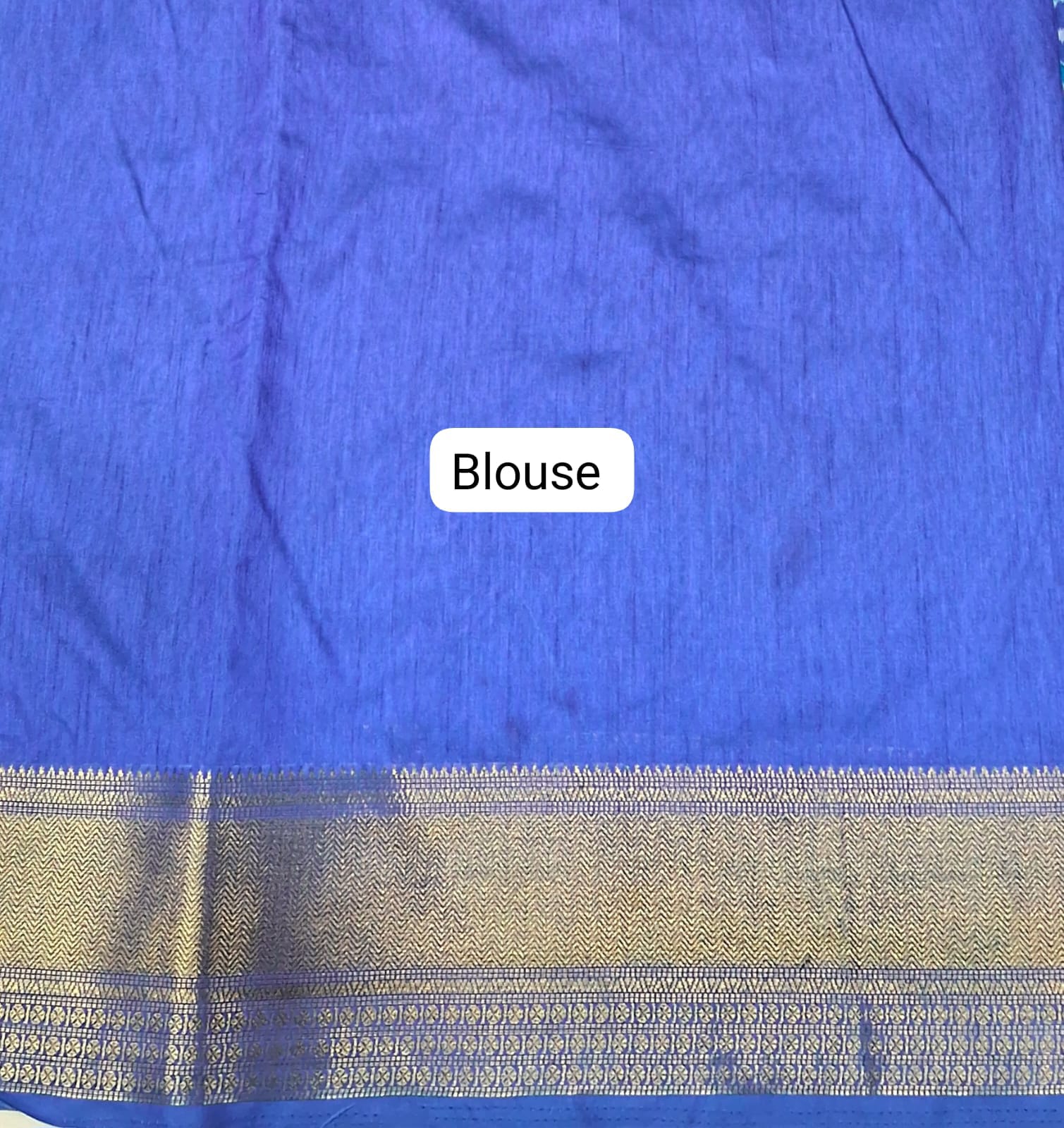 Royal Blue Semi Silk Saree blouse