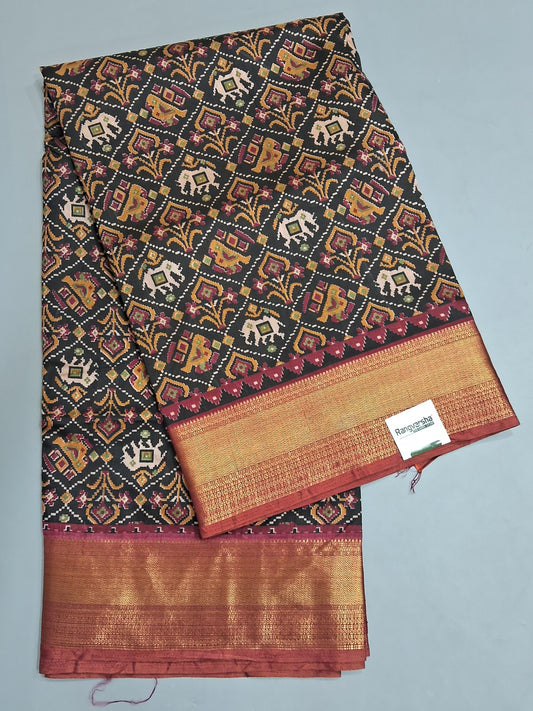 Black Semi Silk Saree