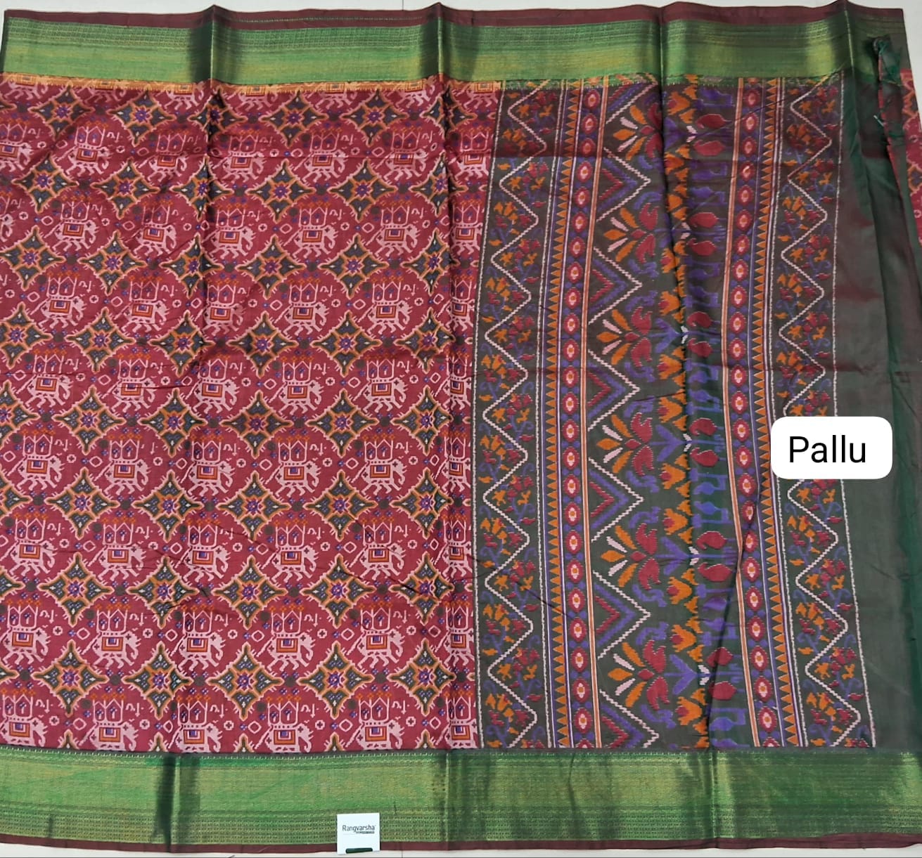 Red Semi Silk Saree pallu