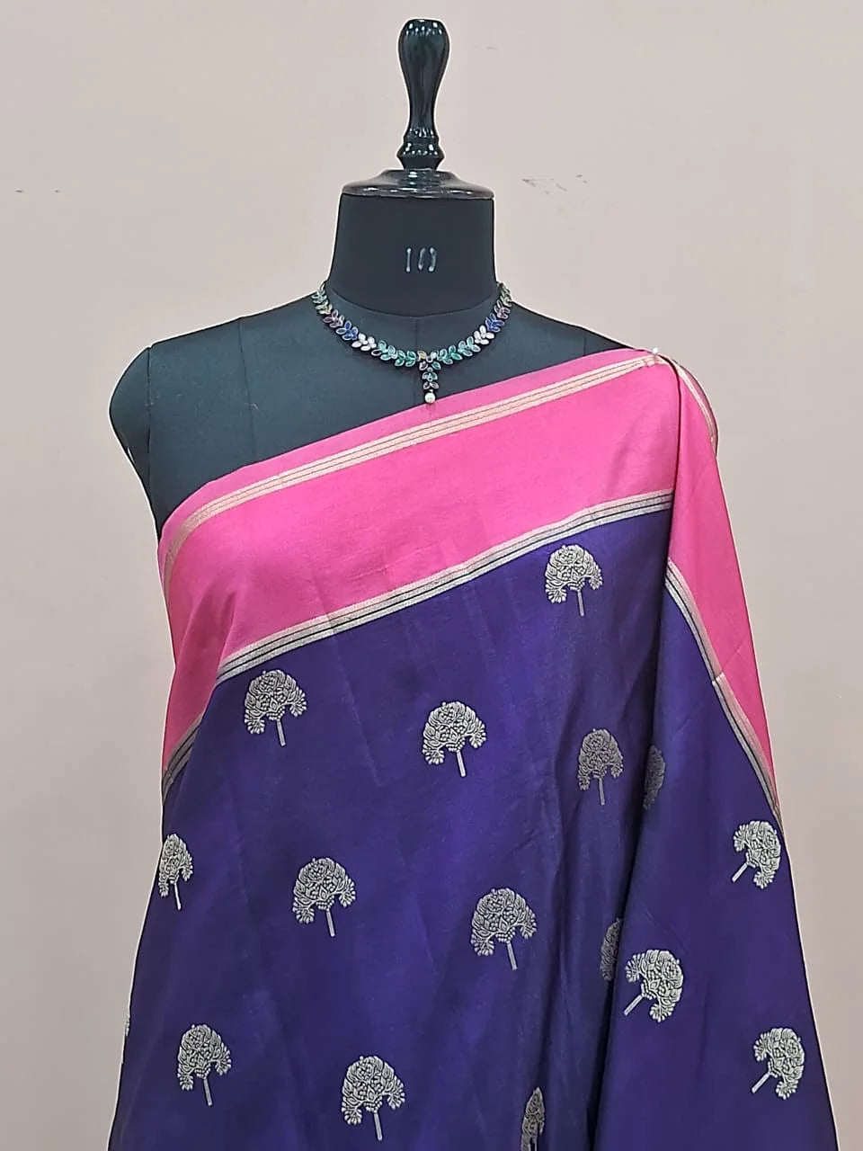 Purple Raw Silk Saree  1