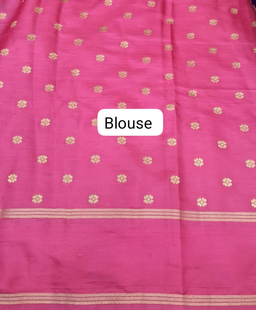 Purple Raw Silk Saree Blouse