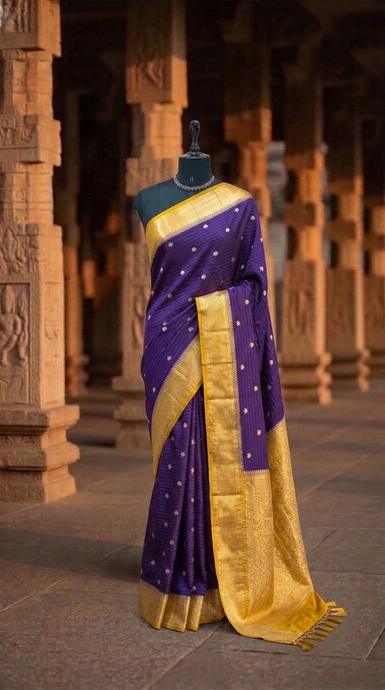 Purple Raw Silk Saree 
