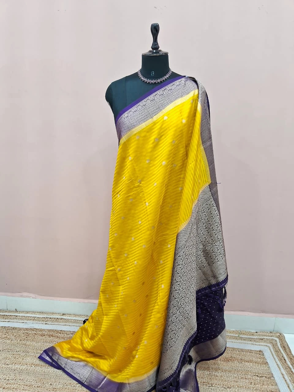 Yellow Raw Silk Saree 