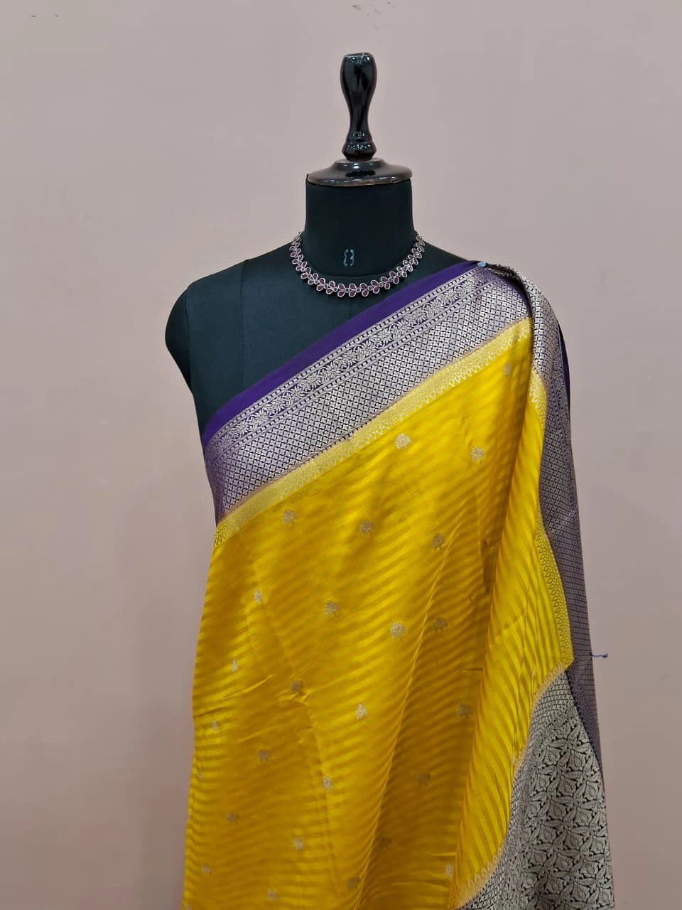 Yellow Raw Silk Saree 1