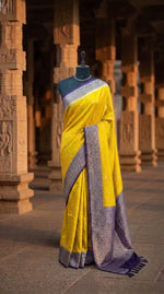 Yellow Raw Silk Saree 