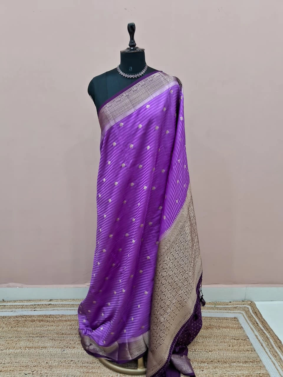 Lavender Raw Silk Saree 