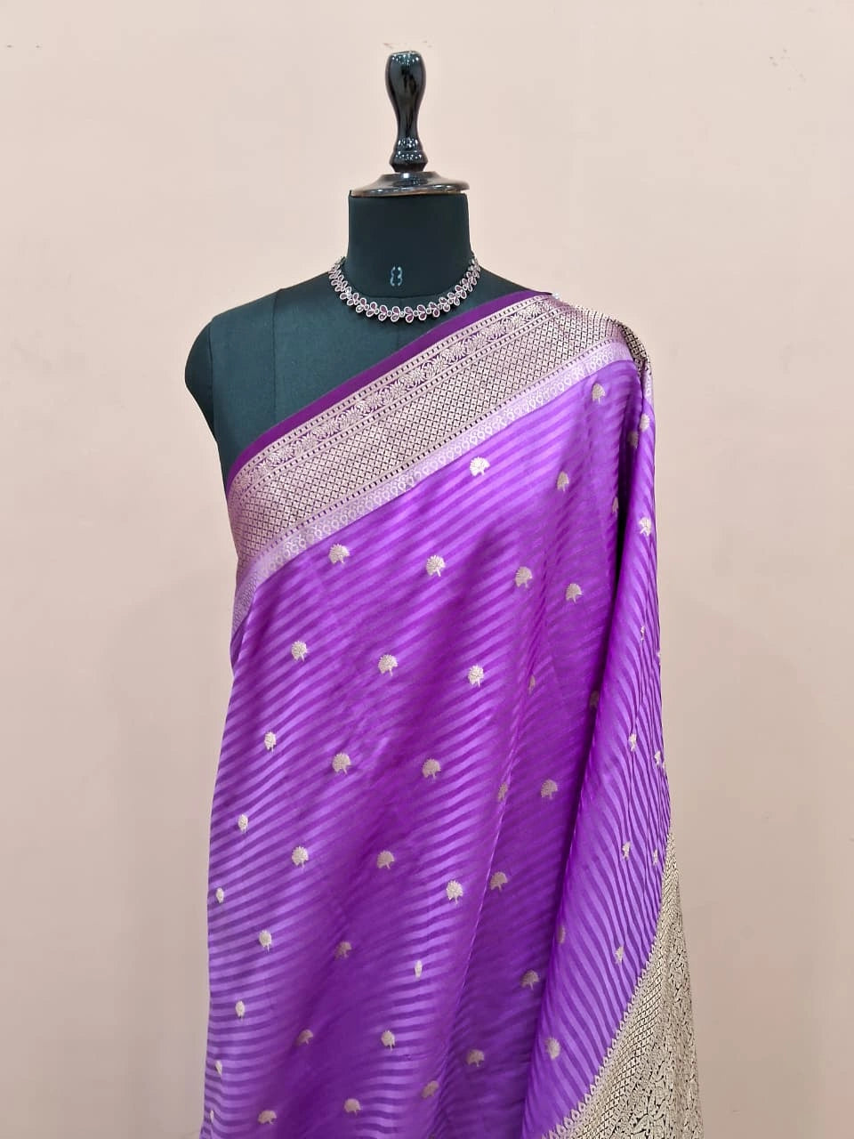 Lavender Raw Silk Saree 1