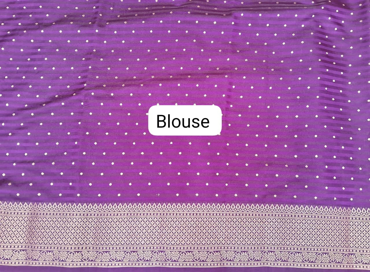 Lavender Raw Silk Saree blouse