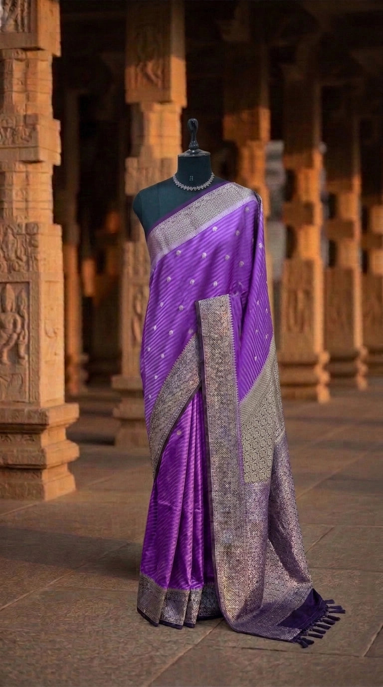 Lavender Raw Silk Saree 