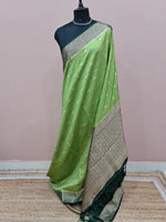 Leaf Green Raw Silk Saree 