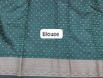 Leaf Green Raw Silk Saree blouse