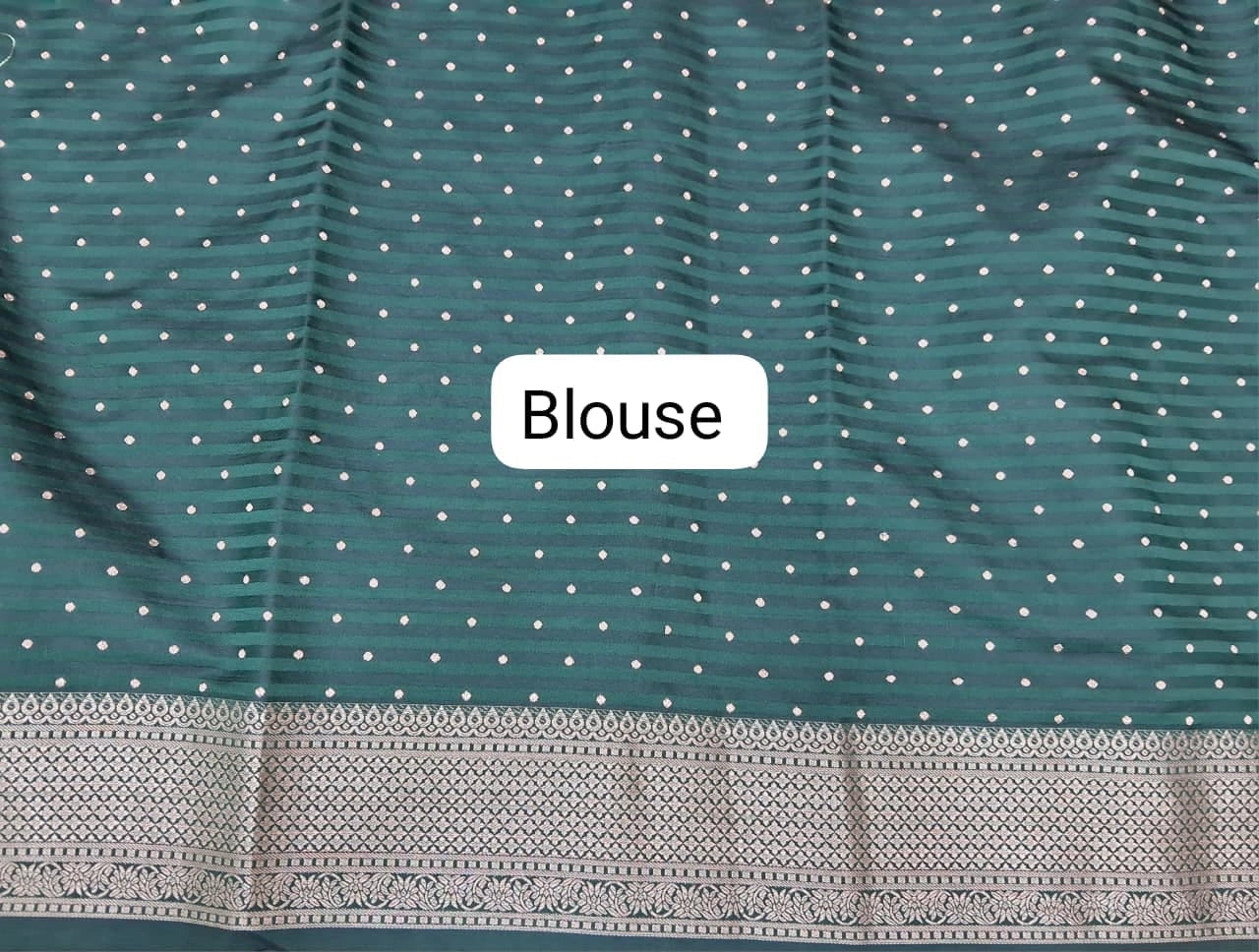 Leaf Green Raw Silk Saree blouse