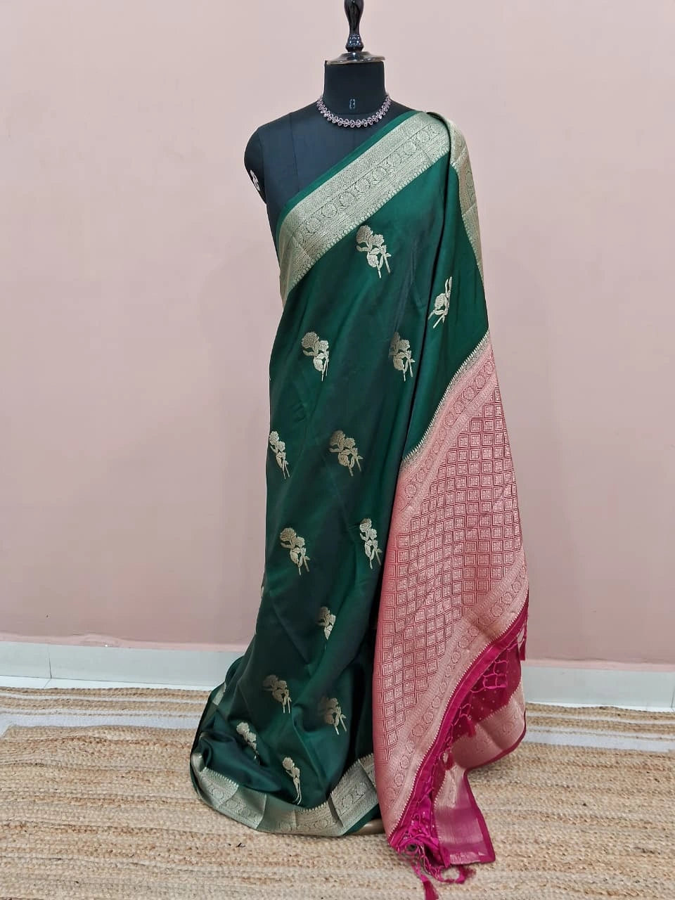 Green Raw Silk Saree 