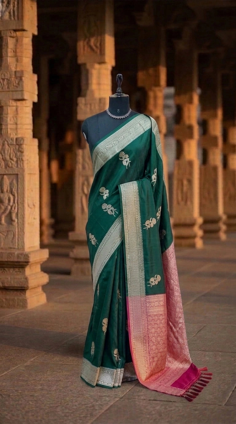 Green Raw Silk Saree 