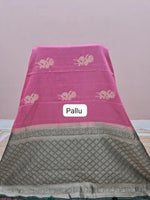 Baby Pink Raw Silk Saree pallu