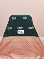 Bottle Green Raw Silk Saree pallu