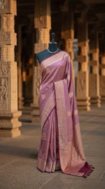 Onion Pink Raw Silk Saree 