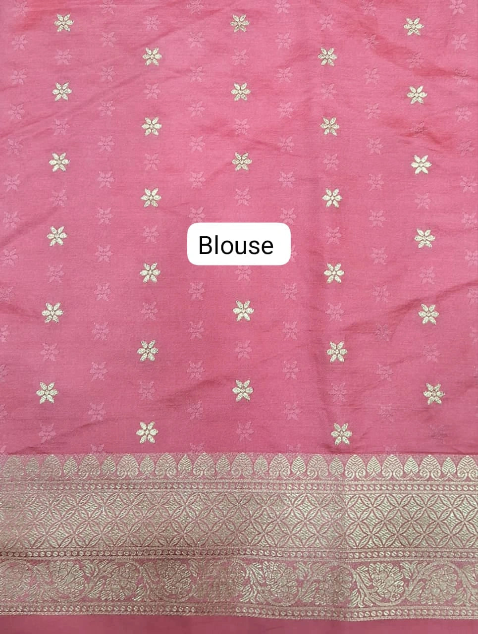 Onion Pink Raw Silk Saree blouse