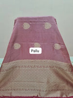 Onion Pink Raw Silk Saree pallu