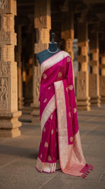 Rani Pink Raw Silk Saree 