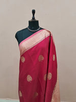 Rani Pink Raw Silk Saree 1