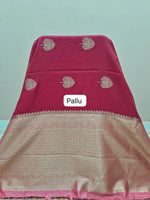 Rani Pink Raw Silk Saree pallu